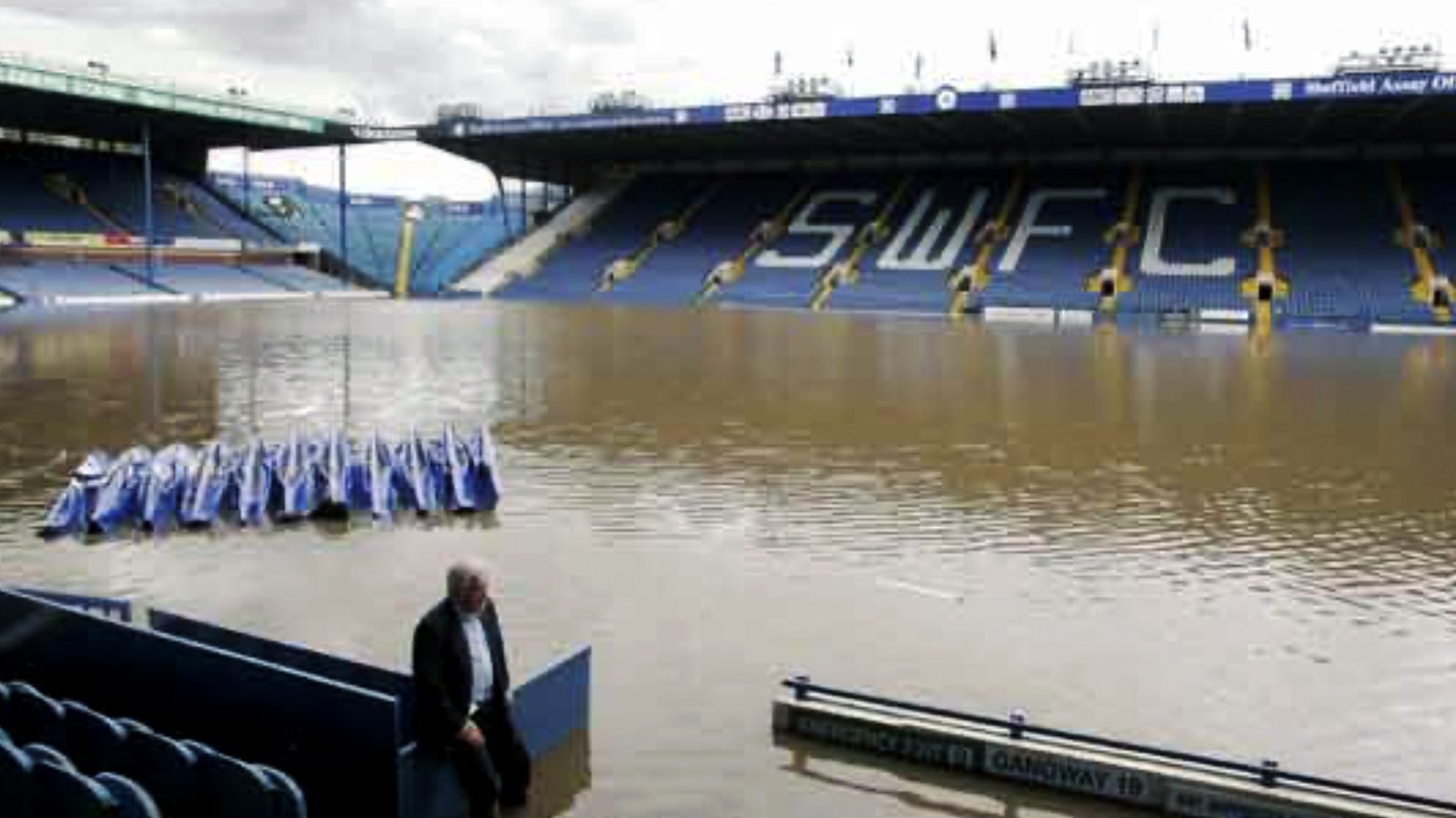 Sheffield Wednesday's Hillsborough Stadium Flooded
