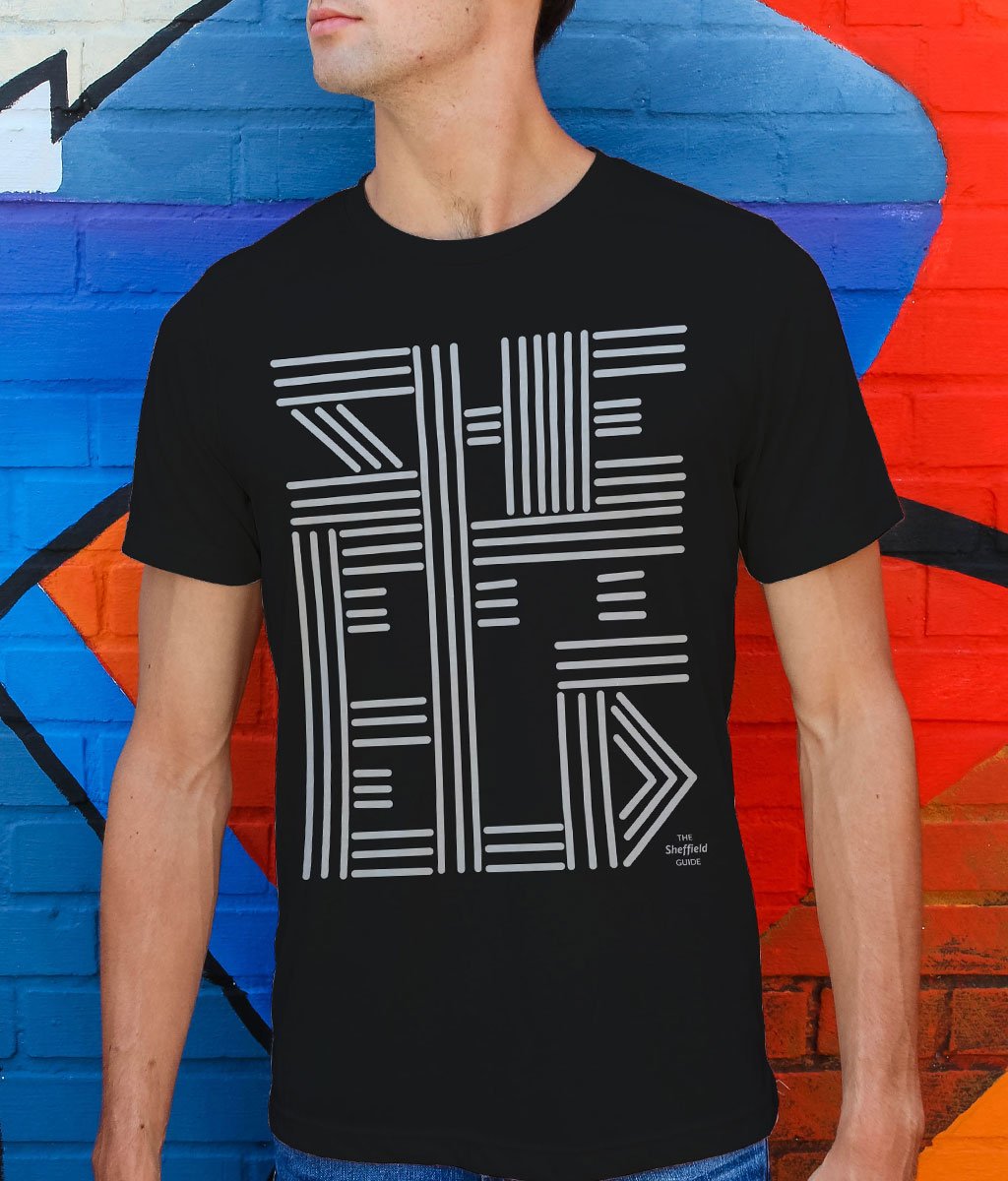Sheffield Lines Typography Organic T-Shirt • The Sheffield Guide