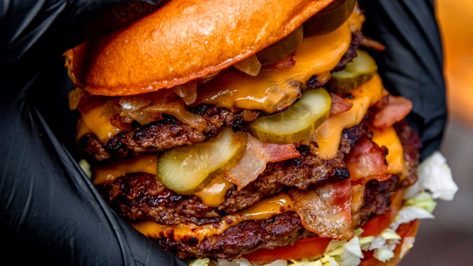 Stacks of Burgers at Saw Grinders Union